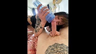 Hot Trans Girl Jerks off Big Dick with Fleshlight @fukowens @triss808