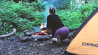 Real Sex in the forest. Fucked a tourist in a tent