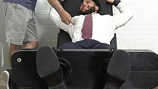 Latino hunk restrained and tickled with no mercy