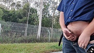 Wank and Cum at Highway Rest Area