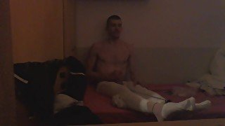 white legyns and white stocking and masturbate n bondage oral penis