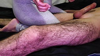 Edging cock to a ruined cumshot