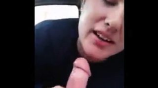 Blonde college girl gives head in the car with happy ending