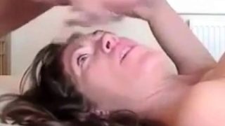 Amateur slut deepthroat gagging big cock