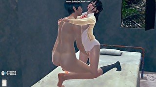 3D HENTAI Game AI syoujyo [mai EP:03]【AI少女,眼鏡,巨乳,制服,ポニーテール,前髪ぱっつん,JK,黒ハイソックス,前戯】