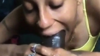 Nasty bitch Sloppy deepthroat bbc blowjob