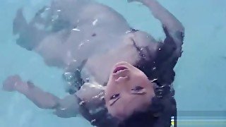 Nacked asian swimming