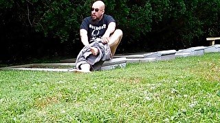 Jerking, Ass play, outdoors, public Cemetery PT.3