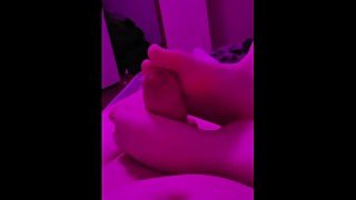 Big cock trans girl gets footjob and head from another trans cutie