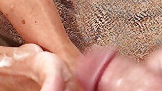 Pixie begs for camera guy to cum on her beautiful feet. Huge cumshot !