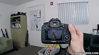 POV video with amateur coworker Darcie Belle giving a blowjob