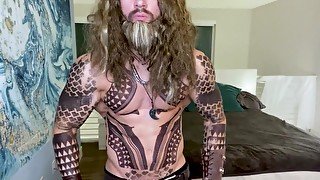 Jason Mamoa has a huge cock Aquaman cosplay