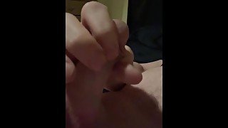 Stroking my hard cock in slo motion