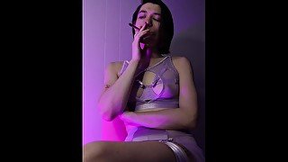 Smoke Fetish - Goddess D smokes a joint for your worship