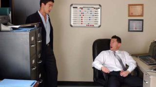 Passionate office sex with Ari Sylvio andÂ Mike Martinez