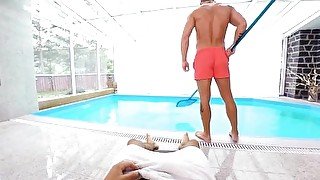 VRB GAY Bear Pool Boy Fucks Boss At Work