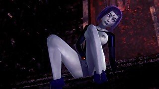 Raven fingering that pussy  Teen Titans 3D Porn