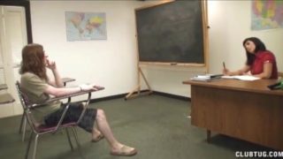 Horny teacher handjob