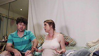 Nerdy dude is learning how to fuck the stepsister