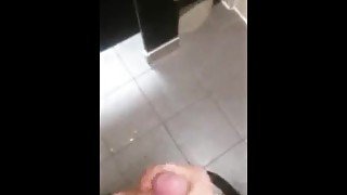 Public bathroom cumshot