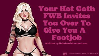 Your Hot Goth FWB Invites You Over To Give You A Footjob ❘ Audio Roleplay