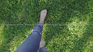 Walking Barefoot in Wet Grass  7am