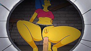 Marge Simpsons Anal Dildo Ride Through Pee Hole Glory Hole - Hole House