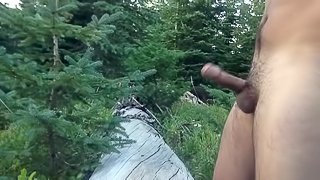 Horny Teen Plays With Cock In The Woods For ladies