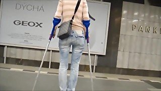Crutches Girl 1