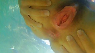 Close Up FUCK in the Sea # Underwater CUM leak n Vagina Cleaning