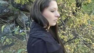 Naturally Busty Brunette Shows Her Hot Body In Public Fuck