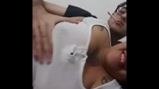 Hot Couple Boob Press on Instagram live