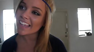 Really cute college-aged blonde gets fucked