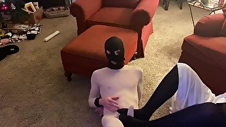 Sissy Wears Bodystocking Gets Tied Up By Sexy Femdom