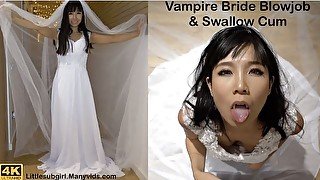 Vampire Bride Sucking Your Dick & Swallow Cum - 4K