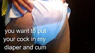 Cute and sexy girly boy in the first diaper review