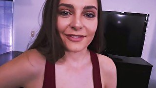 Hot Brunette Gives a great Blowjob in a Pov Jerkmate Video