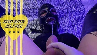 Mistress assist SISSY slut to SELF PEE in her mouth!