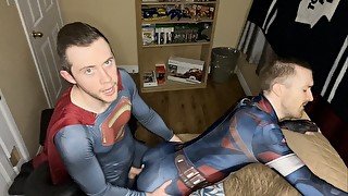 Superman Cums Inside Captain America (Twink Cosplay)