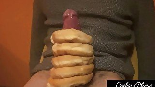 How many Donuts fit on my cock? I covered them in cream 💦