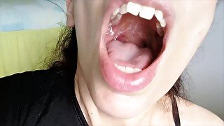 Inside my mouth view dringing and gulping