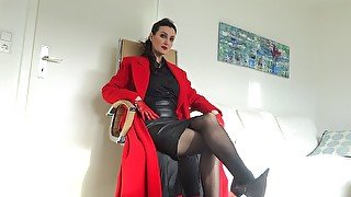 Red coat fetish - JOI cum countdown