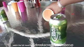 strip beer pong college drinking game