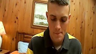 Handsome Bryce Corbin solo masturbating in front of the camera