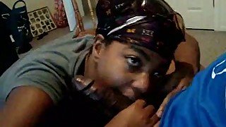 My lustful ebony GF knows how to give a good blowjob