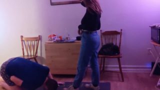 Ballbusting in Converse | Amateur Couple Ball Kicking Squeezing Kneeing