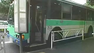 Japanese bukkake in a public bus