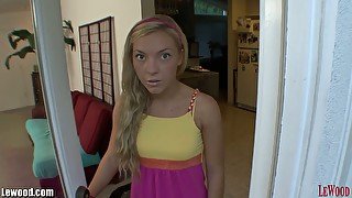 This blonde teen has hot body but freaky looking face