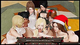 The Headmaster's christmas eve [Christmas PornPlay Hentai game] Ep.3 Santa having an christmas orgy