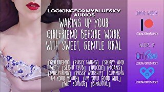 ASMR  Eating your girlfriend's wet, dripping pussy to wake her up